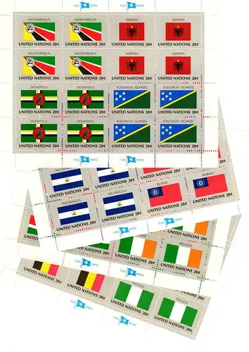 UNO New York: MiNr. 397 - 412 KB, "Flaggen der UNO-Mitgliedsstaaten (III)", pfr.