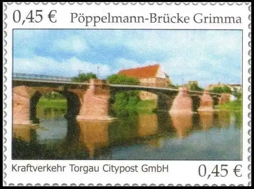 Citypost Torgau: MiNr. 11, "Pöppelmann-Brücke in Grimma'", Satz, postfrisch