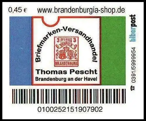 Biberpost: "BVHP", Inschrift schwarz, Satz, postfrisch