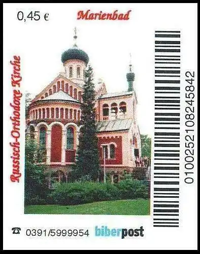 Biberpost: "Russisch-orthodoxe Kirche, Marienbad", Satz, Typ VI, postfrisch