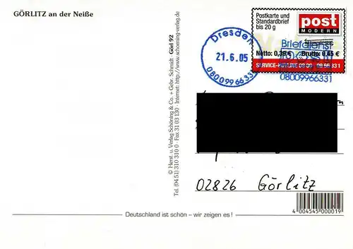 PostModern: MiNr. 10, "Dauerserie, 1. Ausgabe", Wert zu 0,45 EUR, Ganzstück