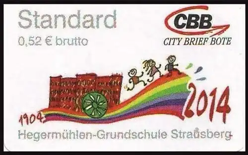 City Brief Bote: "Hegermühlen-Grundschule, Strausberg", Satz, postfrisch