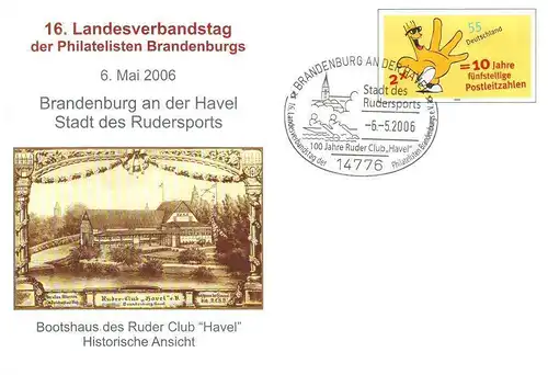 BRD: "16. Landesverbandstag, Brandenburg a. d. H., 2006", Ganzsache, SSt.