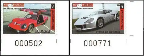 Briefboten: MiNr. 48 - 49, "Rennsport-Faszination Melkus", Satz, BoNr