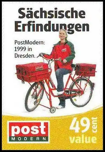 PostModern: MiNr. 110: "Sächsische Erfindungen: Fahrradkurier", Satz, postfrisch