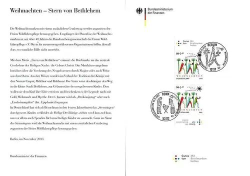 BRD: MiNr. 3035, Weihnachten - Stern von Bethlehem", Ministerkarte