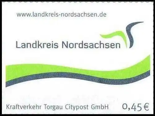 Citypost Torgau: MiNr. 13, "Landkreis Nordsachsen", Satz, postfrisch