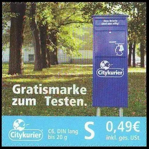 Citykurier: MiNr. 83, "Gratismarke", Satz, postfrisch