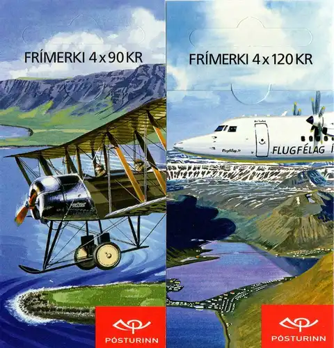 Island: MH MiNr. 31 - 32 (MiNr. 1235 - 12 38), "Luftfahrt:  Icelandair", pfr.
