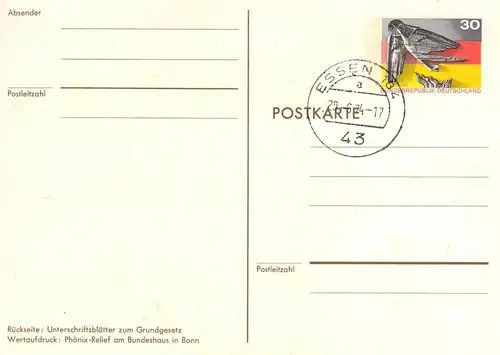 BRD: MiNr. PSo 4, "25 Jahre Bundesrepublik Deutschland", Tagesstempel