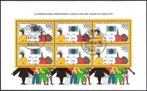 BRD: MiNr. 1472 Bl. 21, "10. Int. Briefmarkenausstellung, Düsseldorf", TSt.