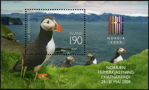 Island: MiNr. 1246 Bl. 47, "NORDIA 2009, Reykjavík", Block, pfr.