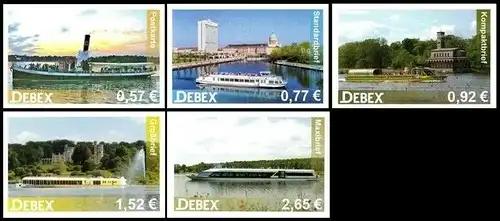 DEBEX: MiNr. 57 - 61, "Fahrgastschiffe", Satz, postfrisch
