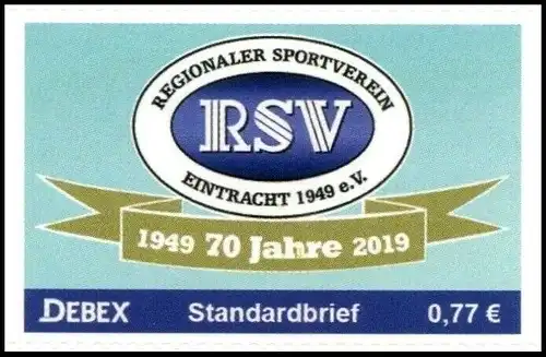 DEBEX: MiNr. , "70 Jahre RSV Eintracht 1949 e. V.", Satz, postfrisch