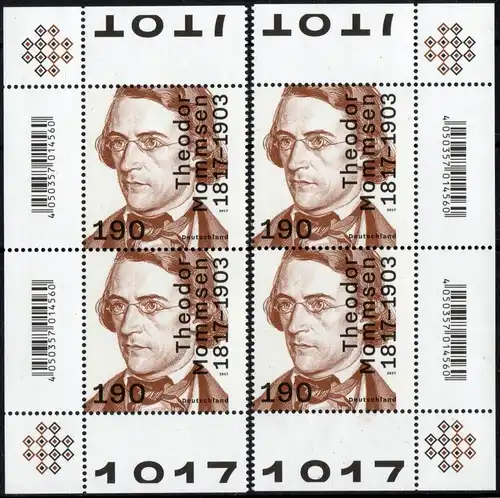 BRD: MiNr. 3343,  "200. Geburtstag von Theodor Mommsen", ER. Codierung, pfr.