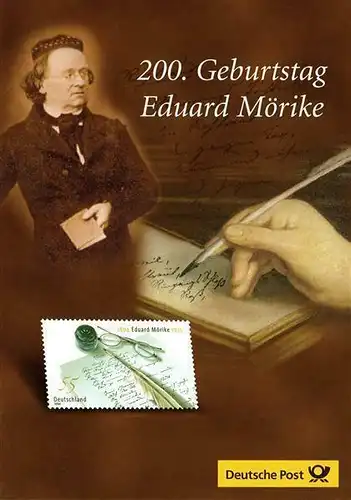 BRD: MiNr. 2419, "200. Geburtstag von Eduard Mörike", Erinnerungsblatt