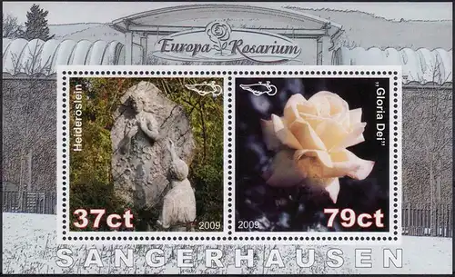 Sangerhäuser Kurier: MiNr. 24 - 25 Block 5, "Europa-Rosarium (I)", Satz, pfr.