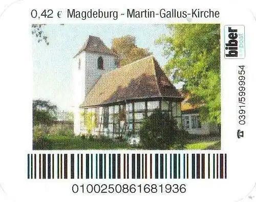 Biberpost: "Martin-Gallus-Kirche, Magdeburg", Satz, Typ VI, postfrisch