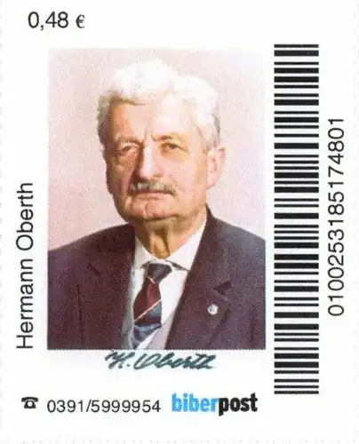 Biberpost: "120. Geburtstag von Hermann Oberth", Satz, postfrisch