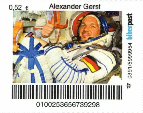 Biberpost: "15. Raumfahrttage: Alexander Gerst", Satz, postfrisch