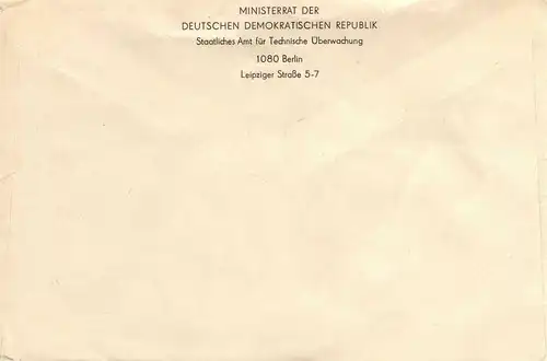 DDR - Dienstpost: "Postabfertigung, Haus der Ministerien", Ganzstück, echt gel.