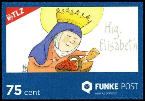 Funke Post: MiNr. 6, "75 Jahre Thüringer Landeszeitung TLZ", Satz, pfr.