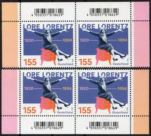BRD: MiNr. 3565, "100. Geburtstag Lore Lorentz", R mit Codierung, pfr.