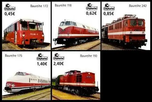 Citykurier: MiNr. , "Neubaulokomotiven der Deutschen Reichsbahn", Satz, pfr.