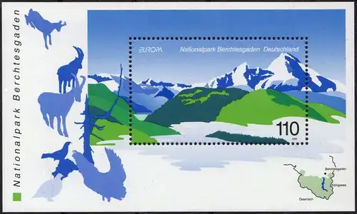 BRD: MiNr. 2046 Bl. 47, "Europa - Nationalpark Berchtesgaden", Block, pfr.