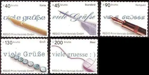 RPV: MiNr. 1 - 5, "Kommunikationsmittel", Satz, postfrisch