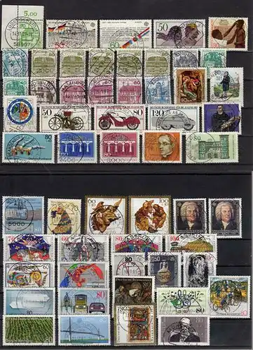 BRD: LOT mit 100 fast verschiedenen Briefmarken, sauber gestempelt
