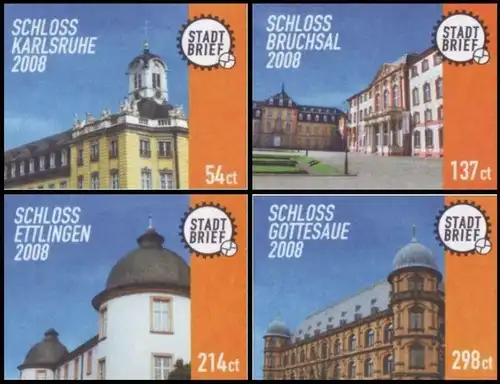 PerRad: MiNr. 46 - 49, 06.06.2008, "Schlösser der Region (I)", Satz, postfrisch