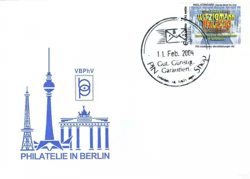 PIN AG: MiNr. 32, "Witzigmann Palazzo", 0,48 EUR, Sonderbeleg, TSt.