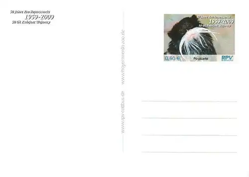 RPV: MiNr. KB 4, "50 Jahre Zoo Hoyerswerda", Ganzsache (Postkarte), ungebaucht