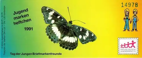 BRD: MiNr. SDJ-MH (MiNr. 1514), Markenheftchen "Jugend: Schmetterlinge", pfr.
