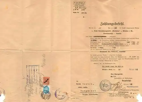 DR: MiNr. D 103 P, "Korbdeckelmuster", Ganzstück, Zusatz-Stempel, TSt.