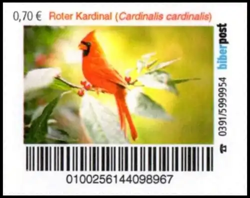Biberpost: "Vögel: Roter Kardinal", Satz, postfrisch