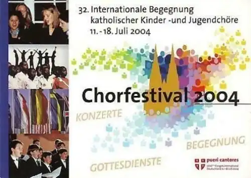 BRD: Block 61, Erinnerungsblatt "Chorfestival 2004", Sonderstempel
