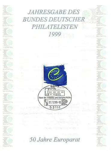 BR Deutschland: 1999, Jahresgabe des BDPh e. V., ohne Zeitschrift "philatelie"