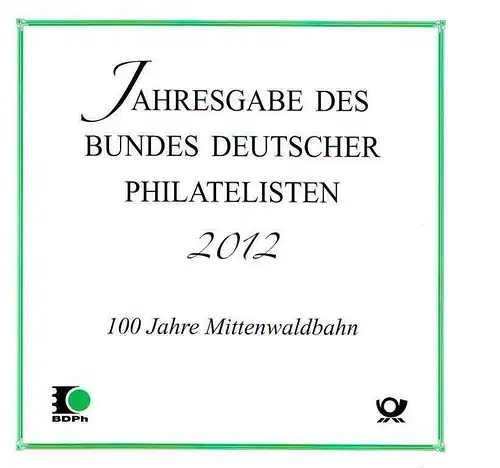BR Deutschland: 2012, Jahresgabe des BDPh e. V., mit Zeitschrift "philatelie"