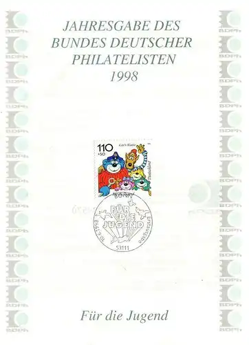 BR Deutschland: 1998, Jahresgabe des BDPh e. V., ohne Zeitschrift "philatelie"
