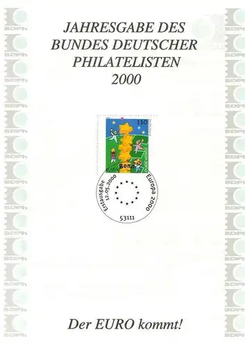 BR Deutschland: 2000, Jahresgabe des BDPh e. V., ohne Zeitschrift "philatelie"