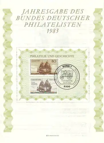 BR Deutschland: 1983, Jahresgabe des BDPh e. V., ohne Zeitschrift "philatelie"