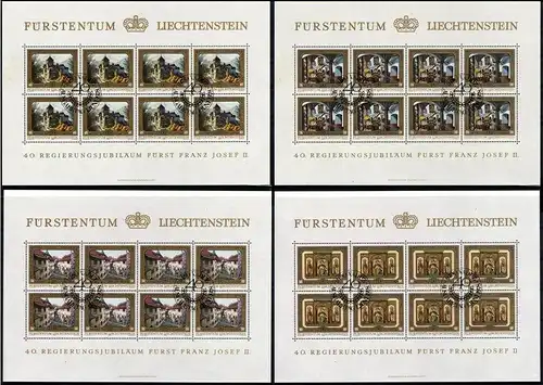 Liechtenstein: MiNr. 706 - 709, "Thronbesteigung von Fürst Franz Josef II.", ESS