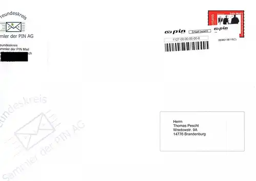 PIN AG: MiNr. P 13, "Dussmann", Wert zu 0,70, Ganzsache (1)