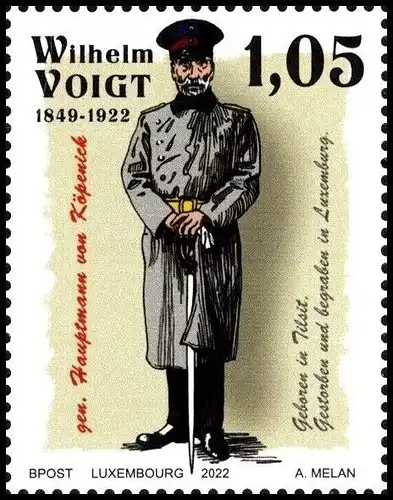 Luxemburg: MiNr. 2297, "Hauptmann von Köpenick", Satz, postfrtisch