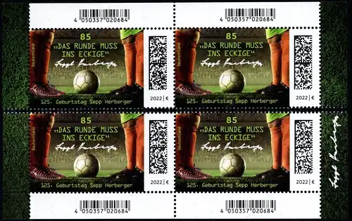 BRD: MiNr. 3675, "125. Geburtstag von Josef Herberger", ERmit Codierung, pfr.