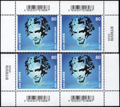 BRD: MiNr. 3513, 02.01.2020, "250. Geb. L. v, Beethoven", ER, Codierung, pfr.