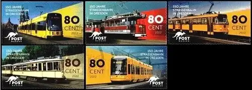 PostModern: "150 Jahre Straßenbahn Dresden", Satz, postfrisch