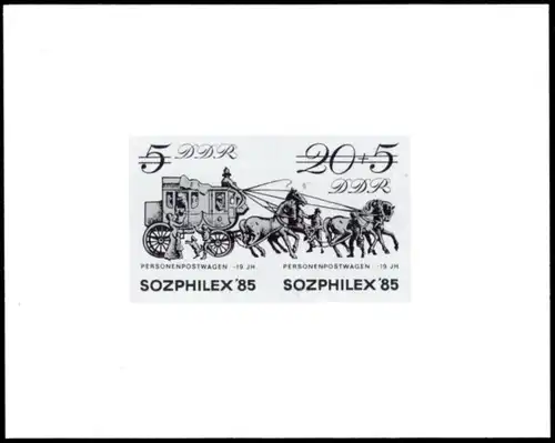 DDR: MiNr. 2965 - 2966 S, Schwarzdruck "SOZPHILEX, Berlin"